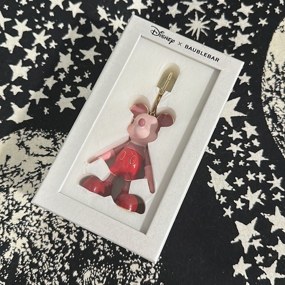 Baublebar x Disney Mickey Mouse Multi-Color Red / Pink /Gold Trim Bag Charm - Picture 9 of 9